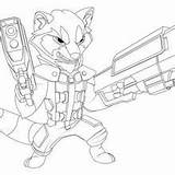 Guardians Rocket Galaxy Coloring Raccoon Pages Super Hellokids sketch template