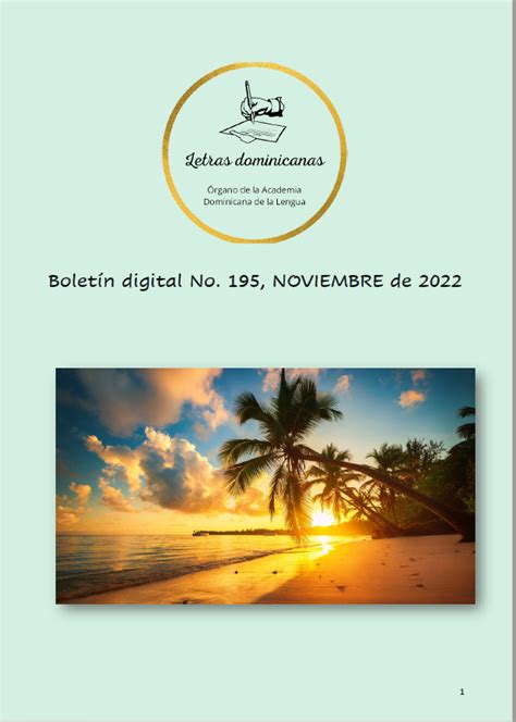 Boletín Digital De La Academia Dominicana De La Lengua Núm 195