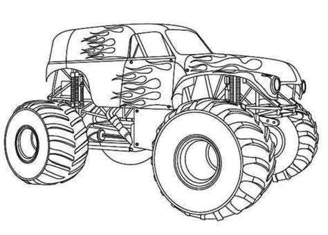 flame monster truck coloring page  printable coloring pages  kids