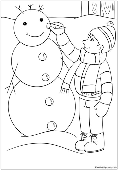 happy winter coloring page  printable coloring pages