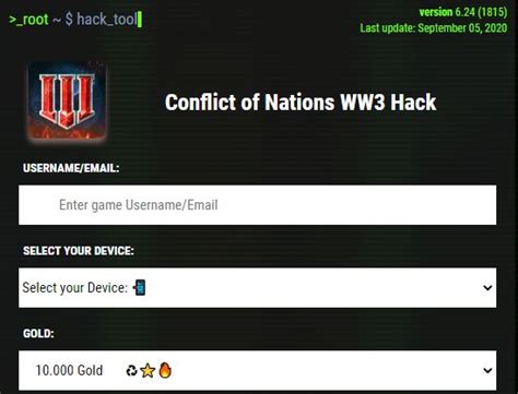 conflict  nations ww hack cheat  gold android ios conflict