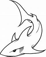 Drawing Shark Outline Drawings Easy Tattoo Line Cool Stencil Clipart Tattoos Fish Hammerhead Designs Askideas sketch template
