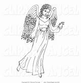 Angel Coloring Illustration Vector Gesturing Hand Buy sketch template