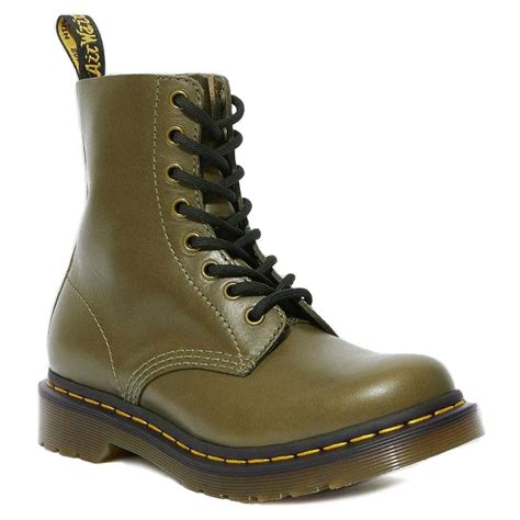 dr martens  pascal womens wanama leather  eyelet boots  olive
