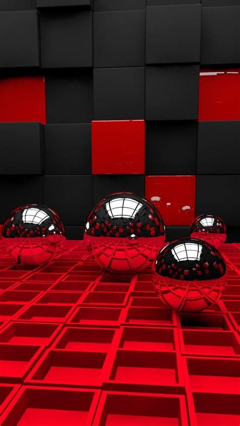 Tap And Get The Free App Art Geometric Red Black 3d Hd