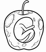 Rotten Drawing Fruit Apple Step Paintingvalley Dragoart sketch template