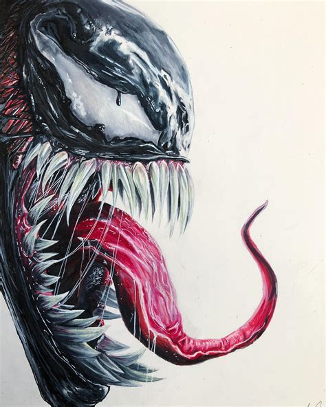 stunning pencil drawing  venom rdamnthatsinteresting