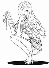 Barbie Coloring Pages Book Cartoon Colouring Girls Fashion Sheets Adult sketch template