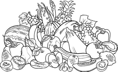 fruits  vegetables coloring pages  getdrawings