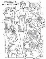 Paper Dolls Coloring Charles Ventura Kids Flapper Convention sketch template