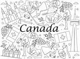 Coloriage Kanada Drawn Vecteur Livre Moose sketch template