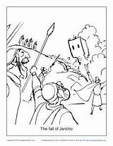 Jericho Coloring Fall Pages Joshua Bible Battle Kids Printable Crafts Walls Sunday School Worksheets Sheets Activities Story Getdrawings Activity Children sketch template