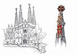Gaudi Drawing Sagrada Familia Barcelona Clipart Dibujos Clipground Seleccionar Tablero sketch template