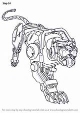 Voltron Lion Legendary Defender Draw Blue Step Drawing Tutorials Drawingtutorials101 sketch template