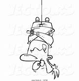 Cartoon Upside Straitjacket Outlined Toonaday Vectorified sketch template