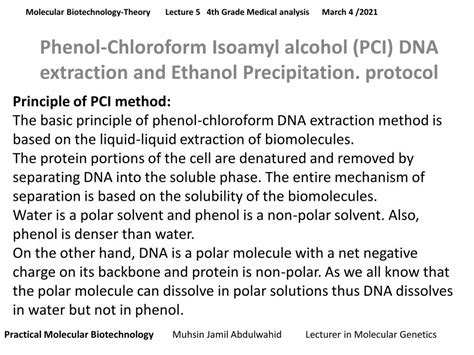 Pdf Phenol Chloroform Isoamyl Alcohol Pci Dna Extraction And
