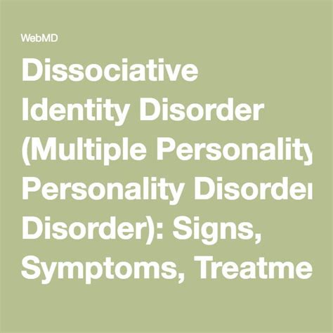 dissociative identity disorder symptoms dissociative identity