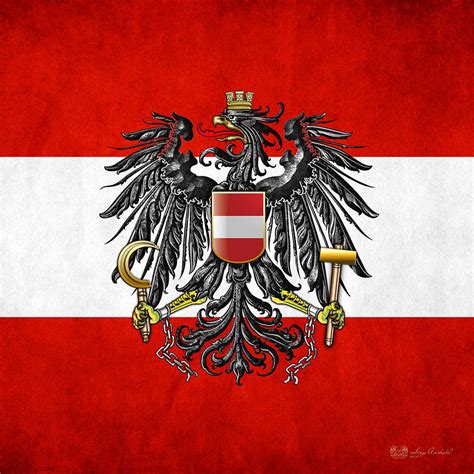 coat of arms and flag of austria digital art by serge averbukh pixels