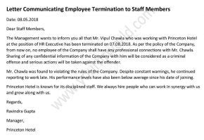letter informing staff  employee termination hr letter formats