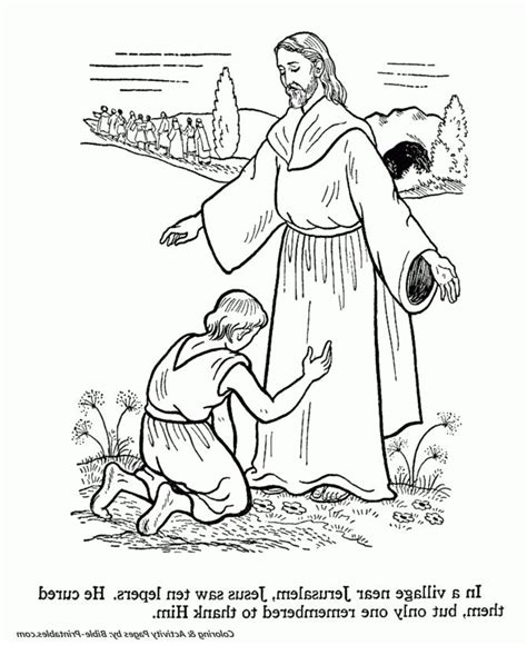 jesus heals  lepers coloring pages