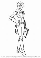 Wars Star Sabine Wren Rebels Draw Drawing Step Tutorials Tutorial Cartoon Tv Drawingtutorials101 sketch template