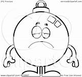 Christmas Ornament Cartoon Clipart Coloring Mascot Depressed Cory Thoman Outlined Vector 2021 sketch template