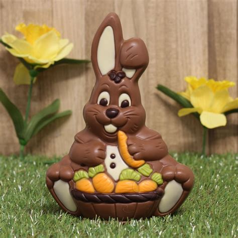 milk chocolate easter bunny  carrot basket