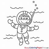 Coloring Pages Diver Printable Sheet Work Title sketch template