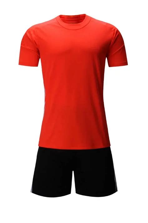 customized red blank soccer jersey men sets sports clothing survetement