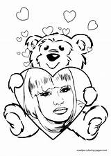 Minaj Nicki Coloring Pages Valentines Print Popular Designlooter Coloringhome sketch template