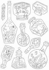 Printable Potion Colouring Potions sketch template