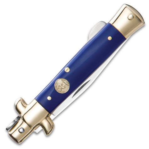 blue mini stiletto pocket knife cutlery usa