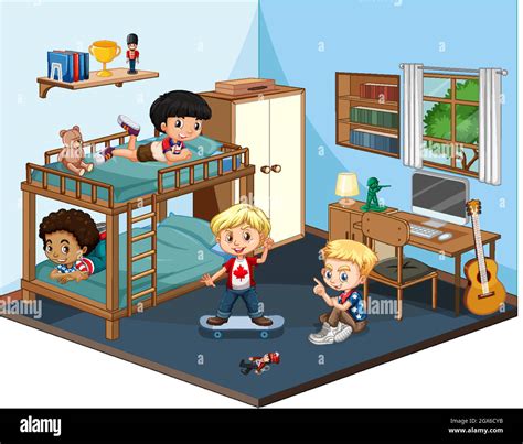 kids   bedroom scene  white background stock vector image art