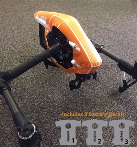 dji inspire  orange carbon fiber body skin graphic wrap decal rc drone ebay