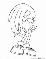 Sonic Coloring Knuckles Echidna Pages Printable Color sketch template