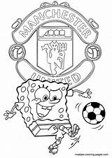 Manchester United Coloring Pages Spongebob Soccer Colouring Logo Printable Color Playing Print Football Maatjes Madrid Real Fc Kids Munich Book sketch template
