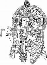 Krishna Radha Hindu Kannan Radhe Krishnan Coloring Kerala Rukmani Madhubani Tanjore Hdclipartall Clipground Clipartxtras sketch template