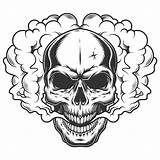 Skull Smoke Vector Freepik sketch template