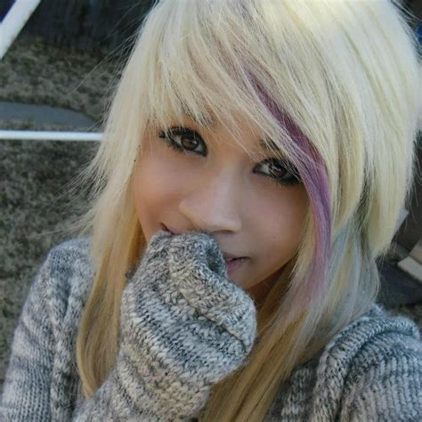 Blonde And Purple Dyed Hair Pretty With Images Emo Scene Hair
