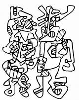 Dubuffet Kandinsky Colorir Parade Nuptiale Famosas Coloriages Quadri Morningkids Celebres Tableaux sketch template
