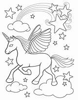 Coloring Unicorn Pages Clouds раскраски Book Books Color Amazon Sheets из все категории Girls Hipster sketch template