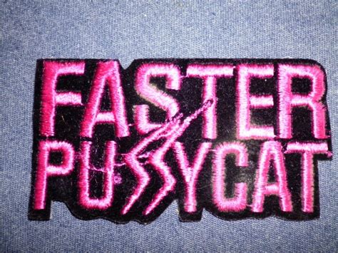 Faster Pussycat Iron On Patch Pink Logo Logo Vintage