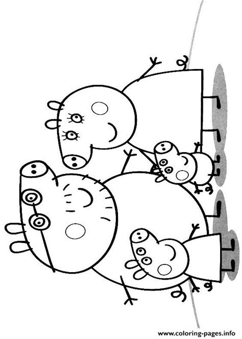 peppa pig family coloring pages printable