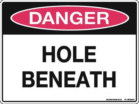 danger sign hole beneath