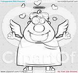 Angel Cartoon Loving Clipart Thoman Cory Outlined Coloring Vector sketch template