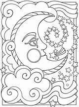 Coloring Moon Pages Stars Printable Sun Kids Popular sketch template