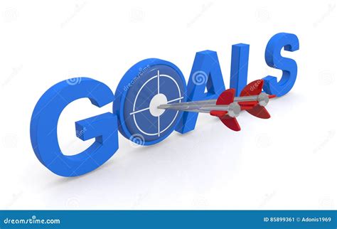 goals sign stock image image  arrows mark white