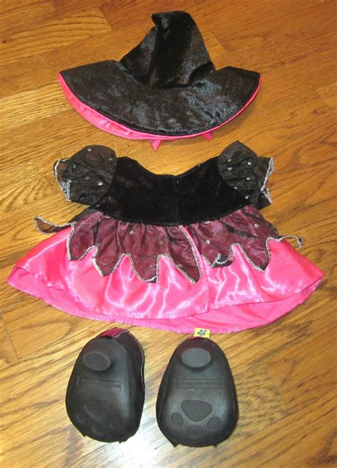 Build A Bear Witch Outfir Set Costume Hot Pink And Black Heels Shoes