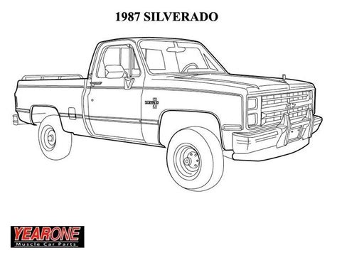 drawing   truck    black  white   words silverado