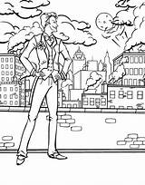 Coloring City Gotham Joker Pages Watching Cartoon Skyline York Drawing Netart Print Getcolorings Getdrawings sketch template